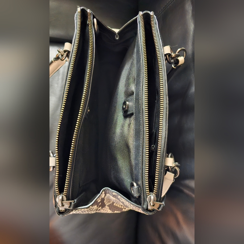 Coach F57507 Christie Carryall Shoulder Bag Python Snake Exotic Black Purse EUC - Picture 10 of 16